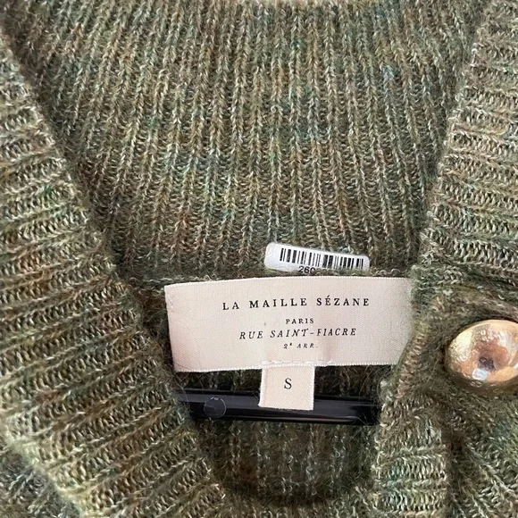 Sezane Trudy Jumper—Olive Green—Small - Picture 6 of 8